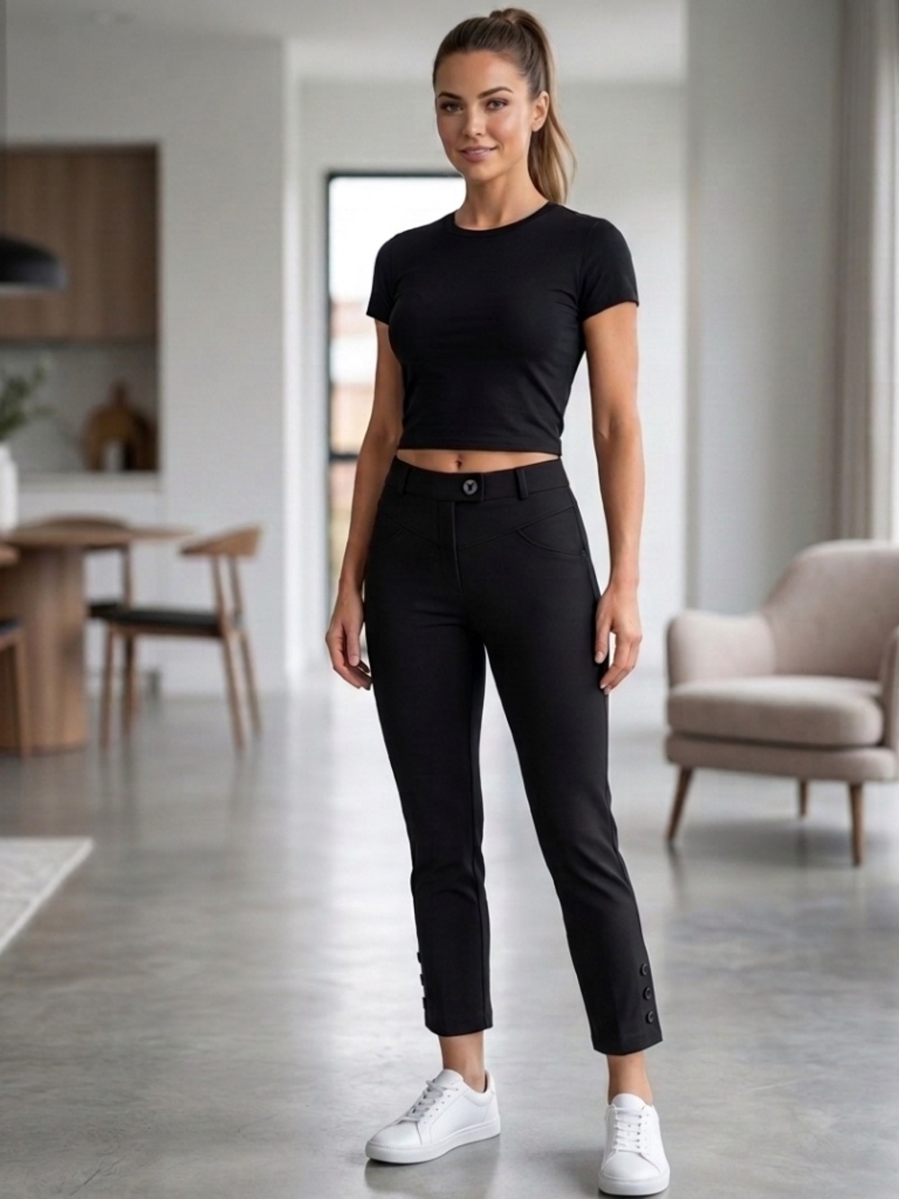 Karl Lagerfeld Black Cropped Pants